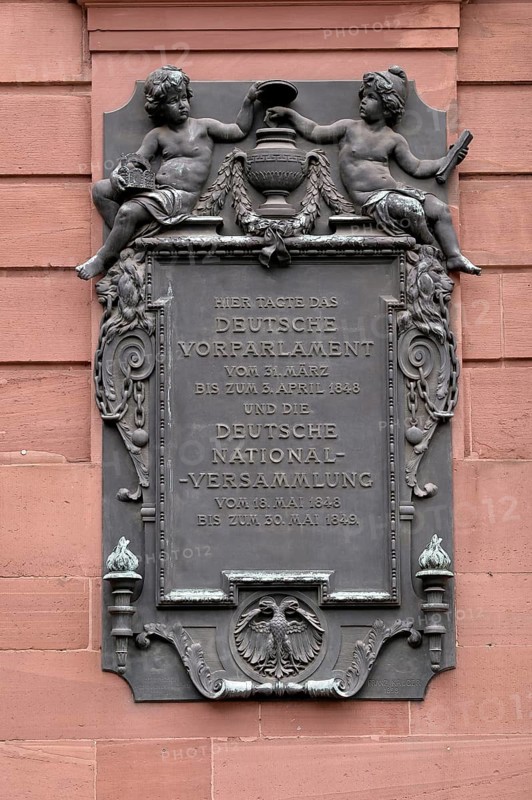 Plaque commemorating the meeting of the German National Assembly and the first German Pre-Parliament