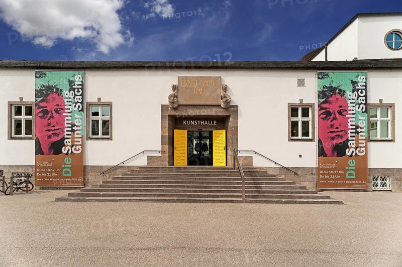 Posters at the art gallery advertising an exhibition from the art collection of Gunter Sachs