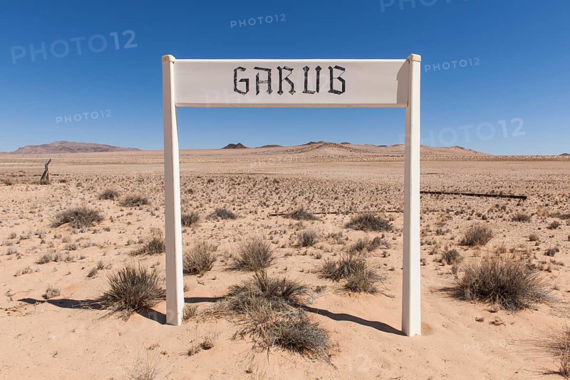 Sign of the Garub train station from the German colonial period