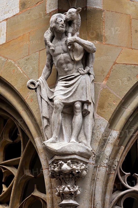 Christ as the Good Shepherd with the lamb on his shoulders