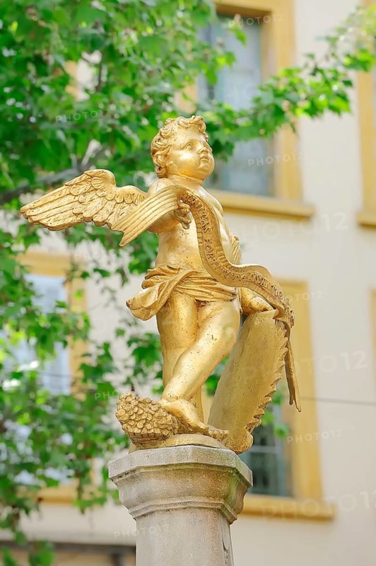 Angel statue on the La Fontaine de l'Ange fountain