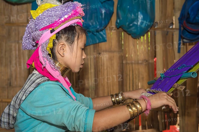 Karen girl weaving