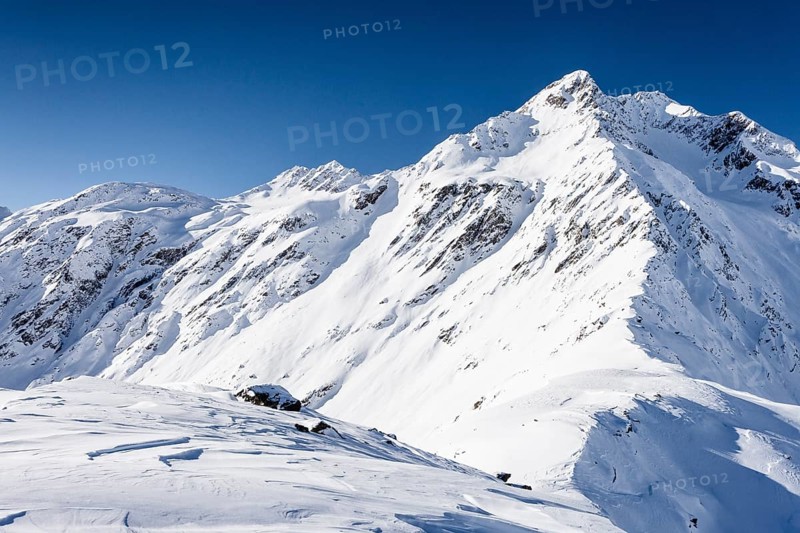 Saldurspitze mountain seen from the summit of Stotz mountain near Kurzras