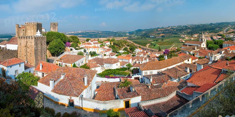 View over the rooftops of Obidos