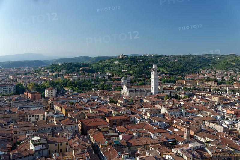 View from Torre dei Lamberti over the city with Verona Cathedral