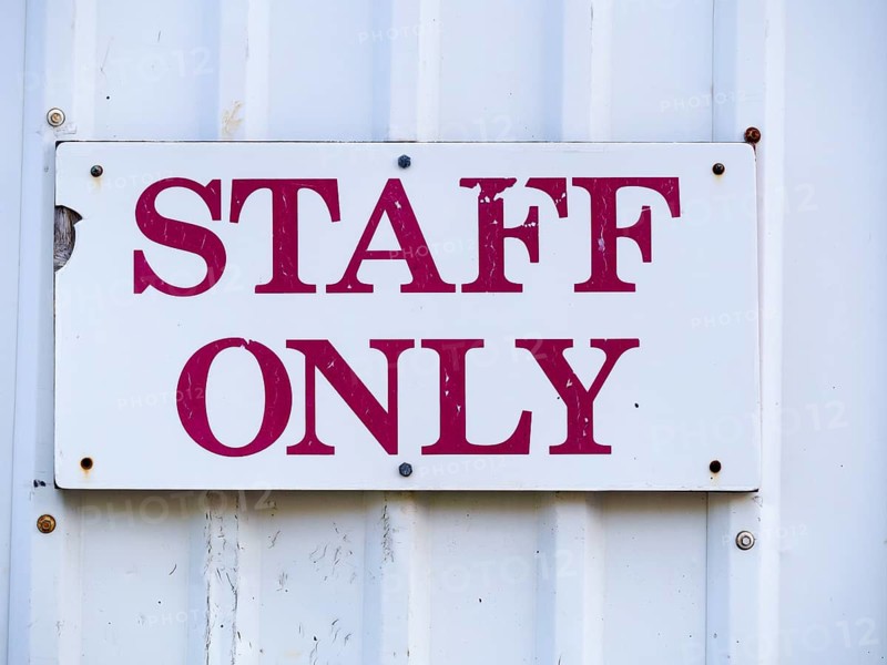 Sign 'staff only'