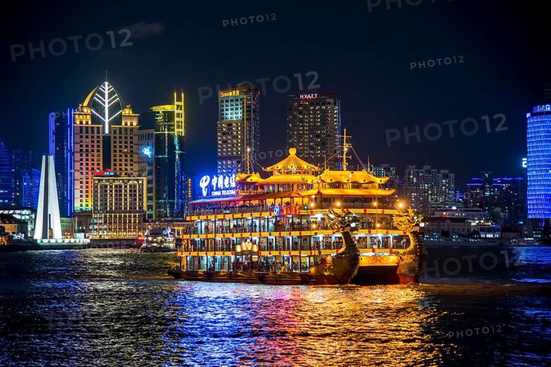 Illuminated dragon boat
