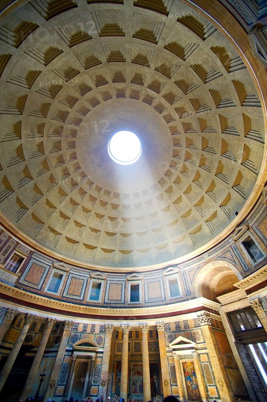 Pantheon roof of the Roman temple to all Roman Gods