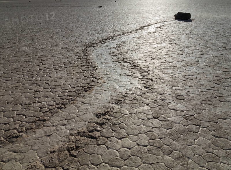 Track created by one of the mysterious moving rocks at the 'Racetrack'