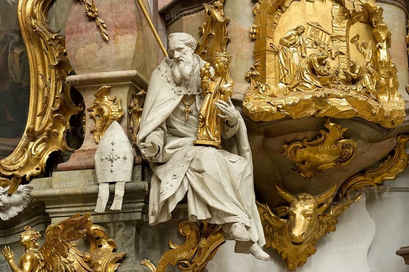 Figure of St. Korbinian with Altotting Madonna