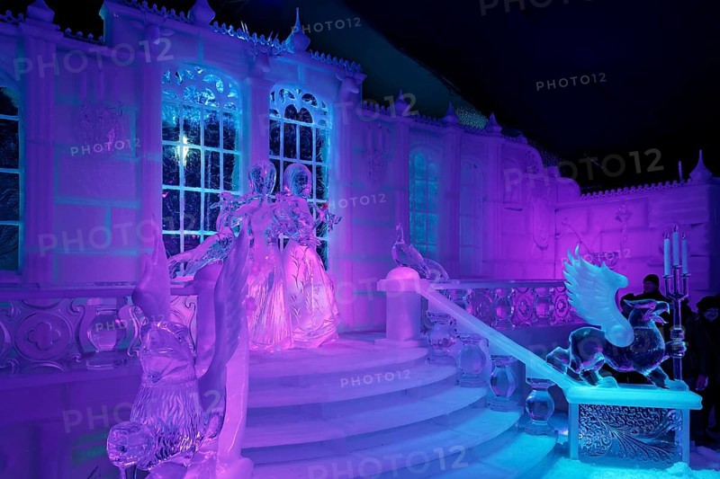 Stairs to a fairytale castle made of ice