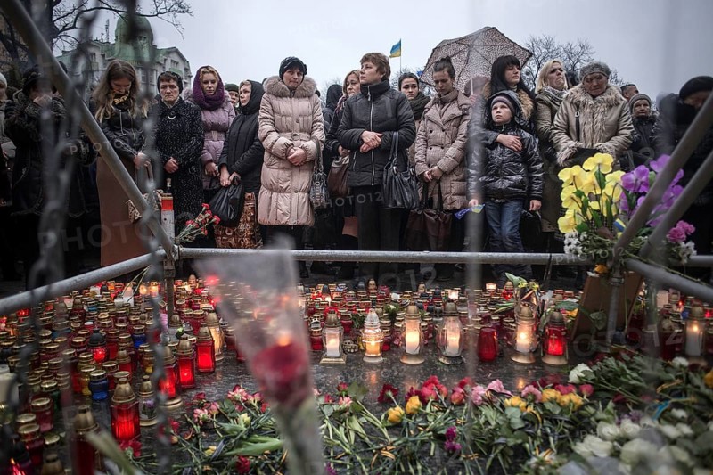 Mourning ceremony for victims of the Euromaidan in Kiev