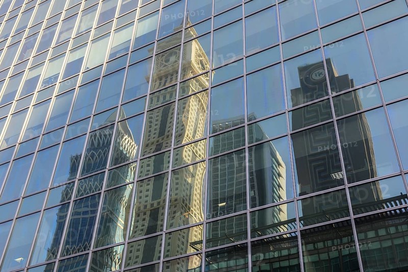 Reflection of the skyscrapers Al Yaquob Tower