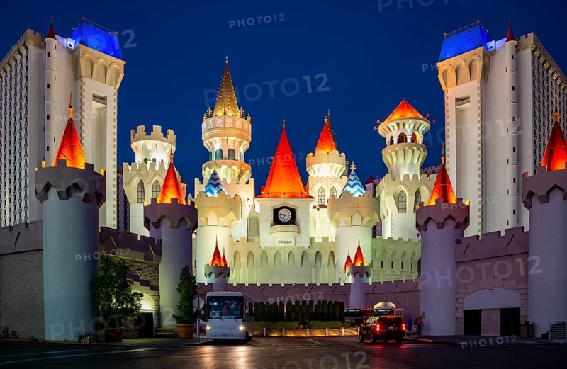 Excalibur Hotel and Casino at night