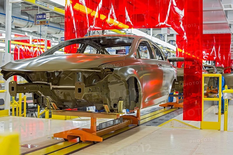 The Chrysler 200 in the paint shop at Chrysler's Sterling Heights Assembly Plant