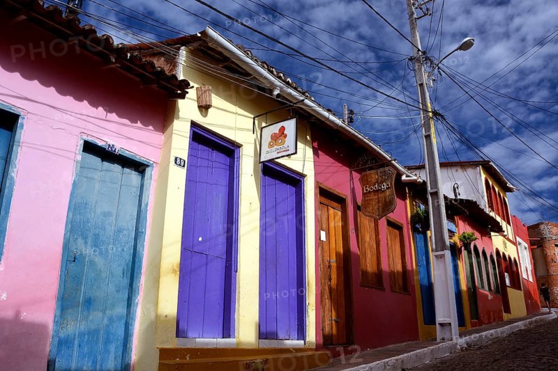 Colourful houses in the old town of Lencois