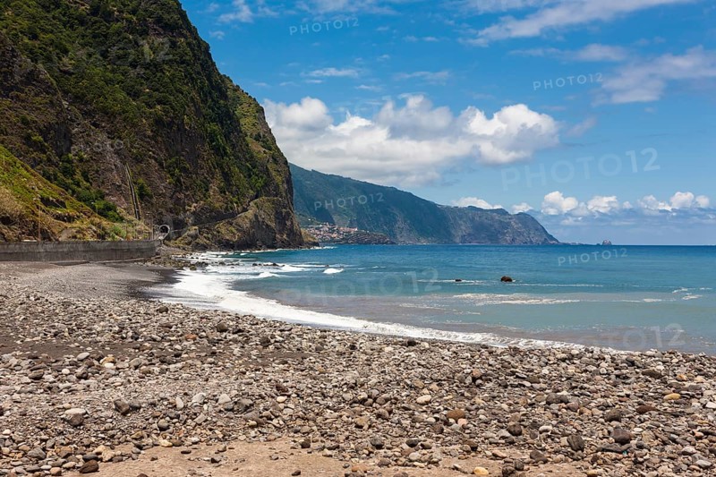 View of the cliff coast of Madeira near Sao Vicente