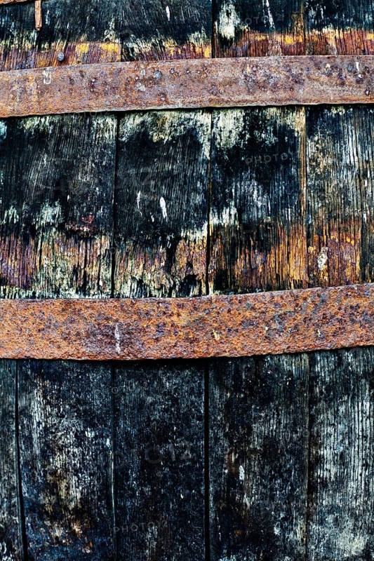 Weathered wine barrel