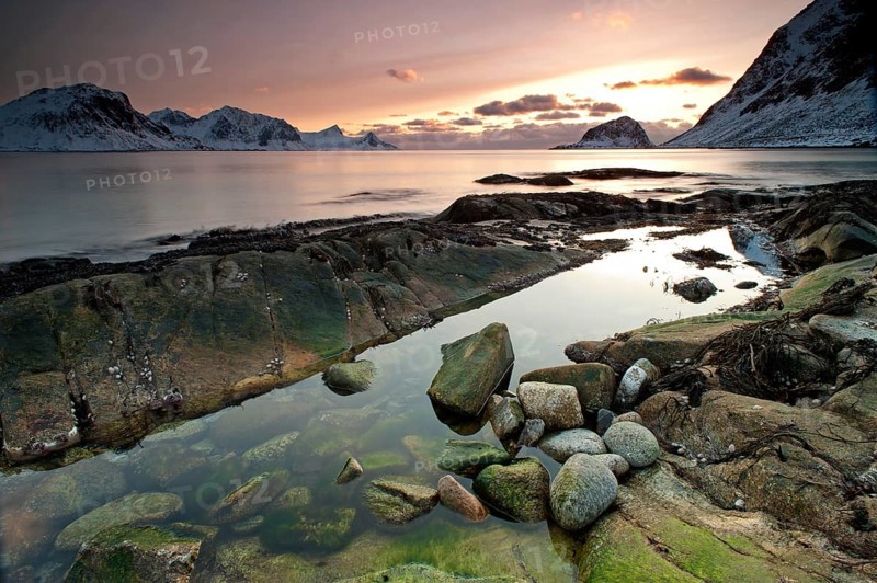 Vikbukta Bay at sunset