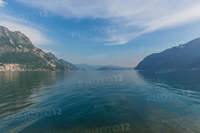 Lake Iseo or Lago d'Iseo with Monte Isola