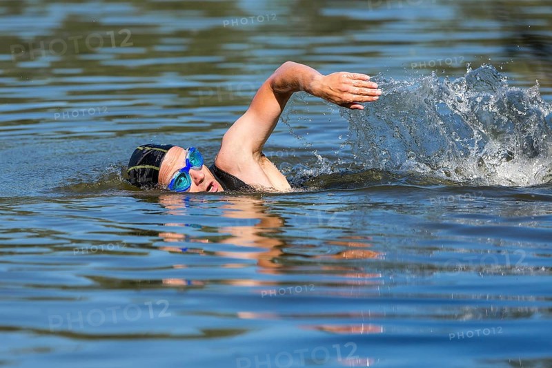 Triathlete swimming
