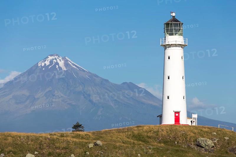 Cape Egmont Lighthouse with Mount Taranaki