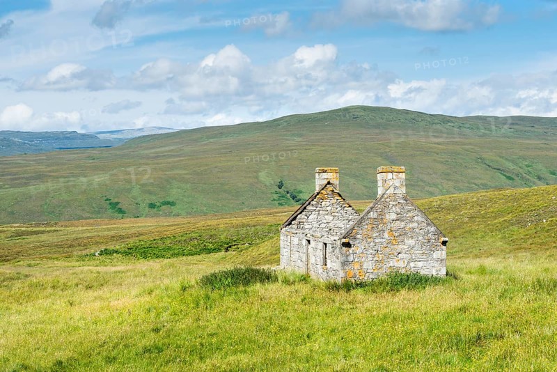 Abandoned and dilapidated cottage from the time of the Highland Clearances