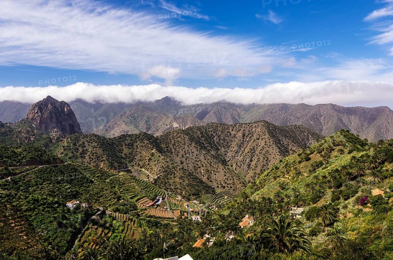 View of the valley and the mountains