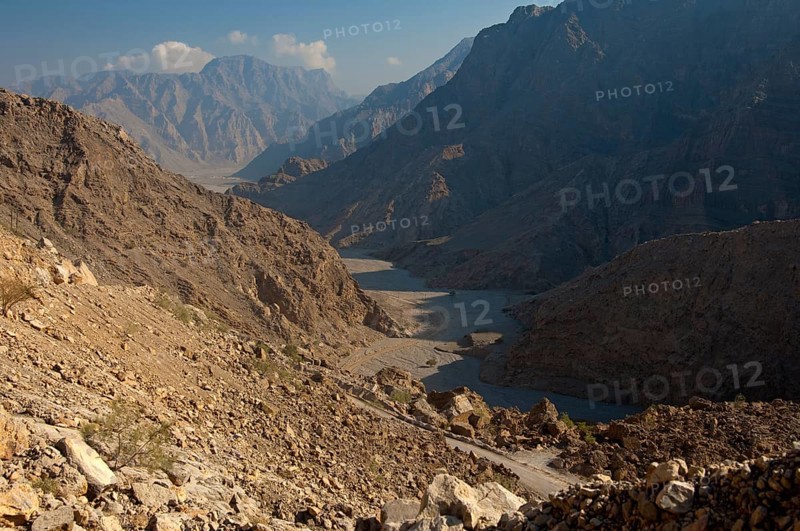 Wadi in the wild mountain landscape