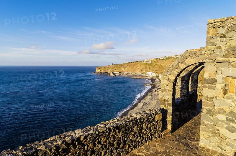View of the beach and the town