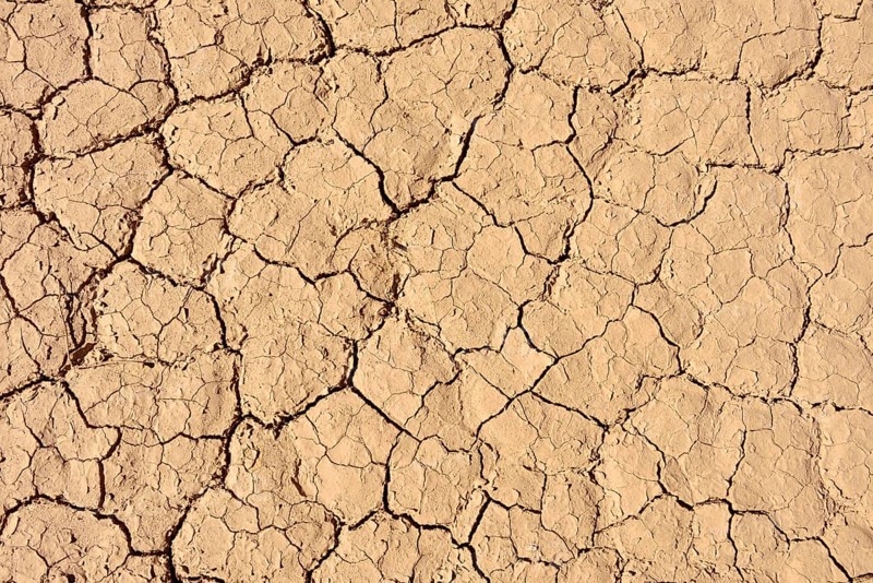 Dried out clay surface of upper Ouksem crater