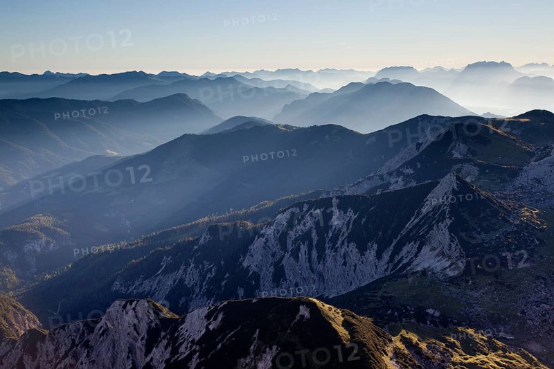 Mountain ridges with backlighting