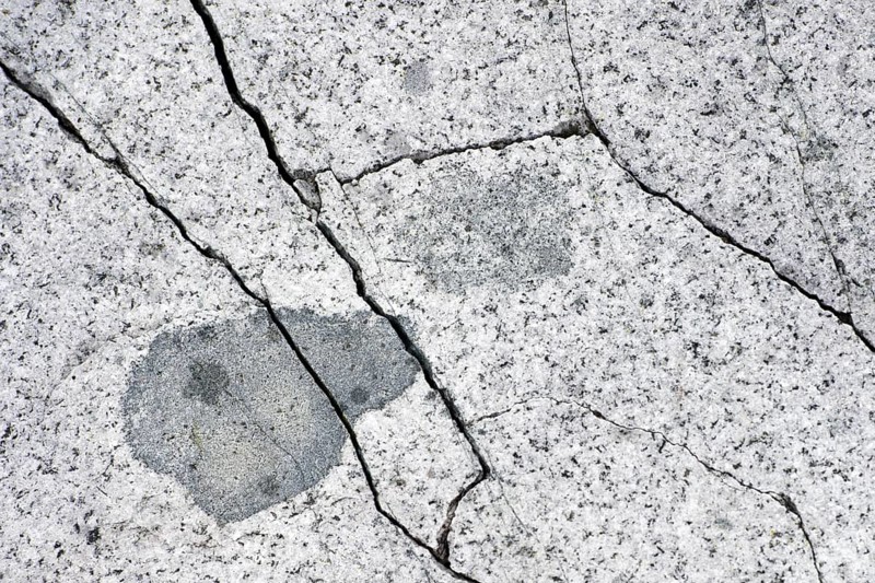 Cracks in granite