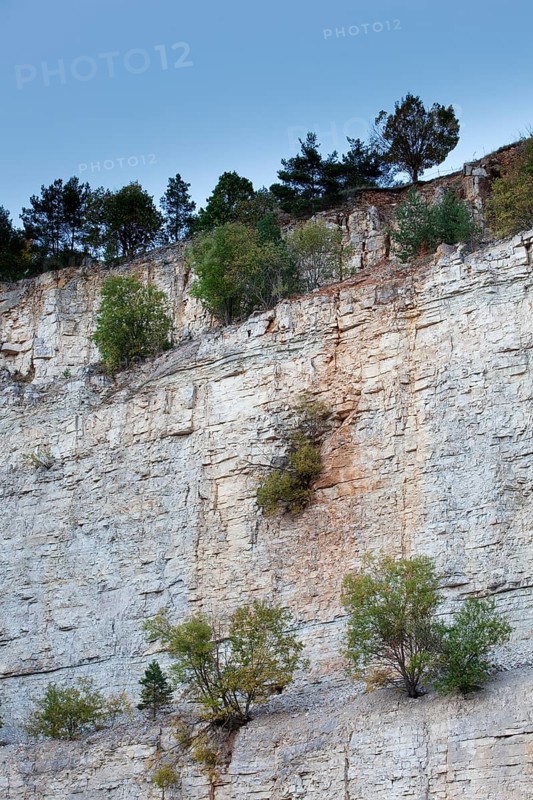 Late Jurassic or Malm layers on Arzberg Mountain in the geotope of Kottingwoerth Quarry