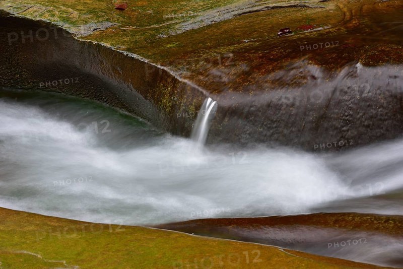 Water flows over rocks