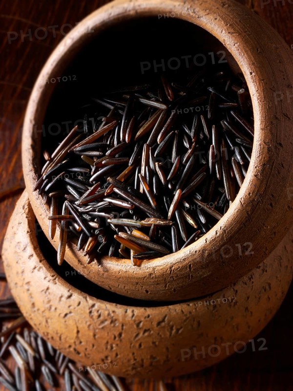 Wild rice grains