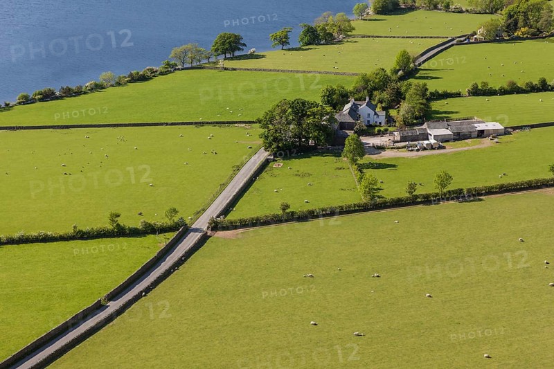 Farm on the shore of the lake of Crummock Water