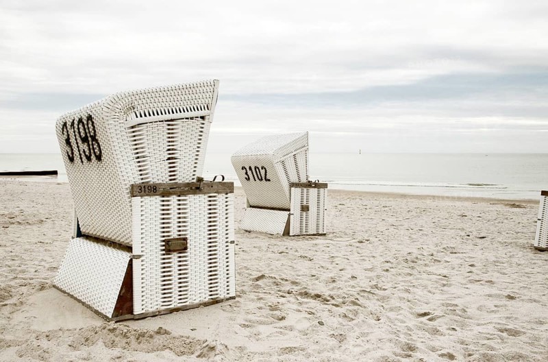 Beach chairs on the beach of Westerland