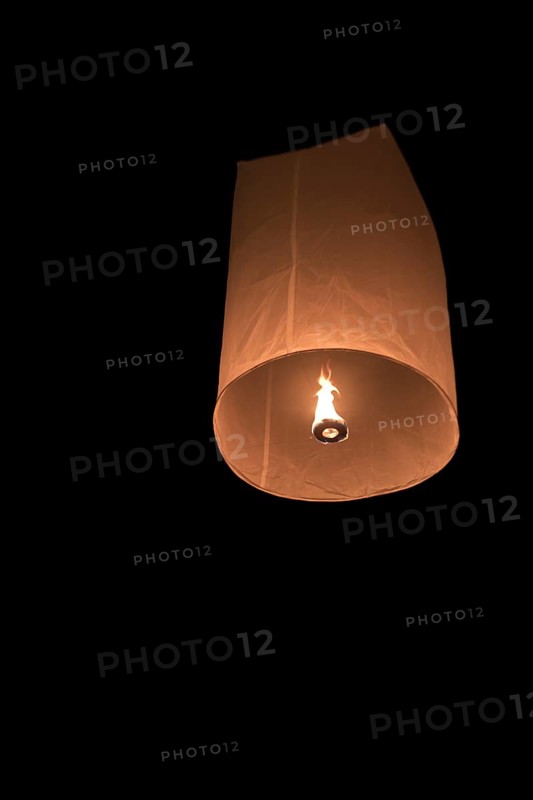 Ascending sky lantern at the Loi Krathong Festival of Light
