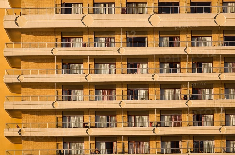 Rows of balconies on a building