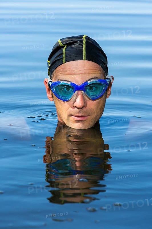 Triathlete in water