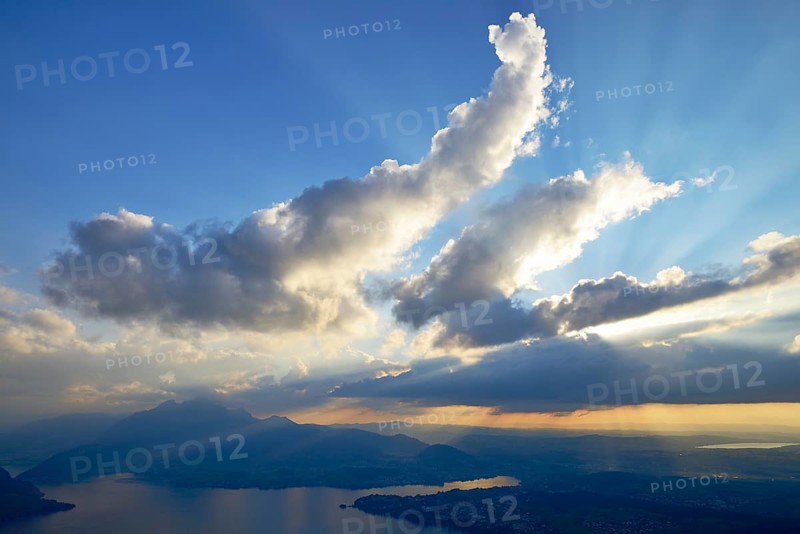 Atmospheric clouds above Lake Lucerne