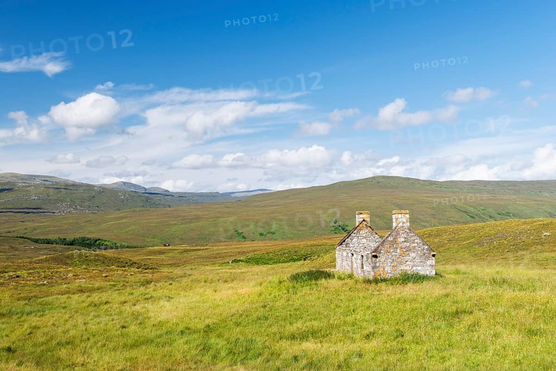 Abandoned and dilapidated cottage from the time of the Highland Clearances