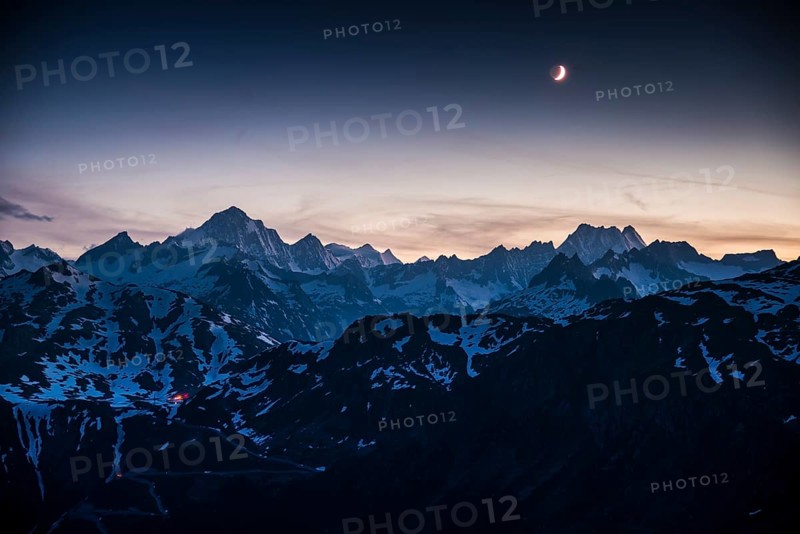 View from Furka Pass of Grimsel Pass