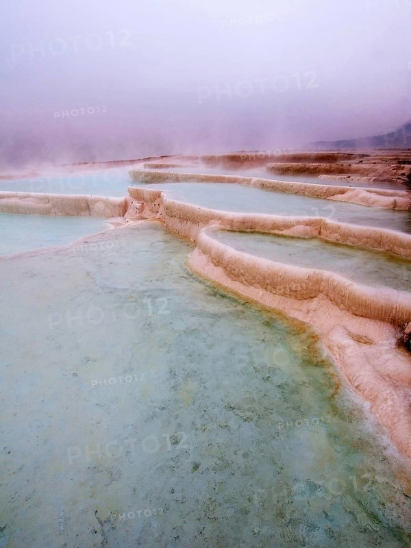 Travertine terrace formations