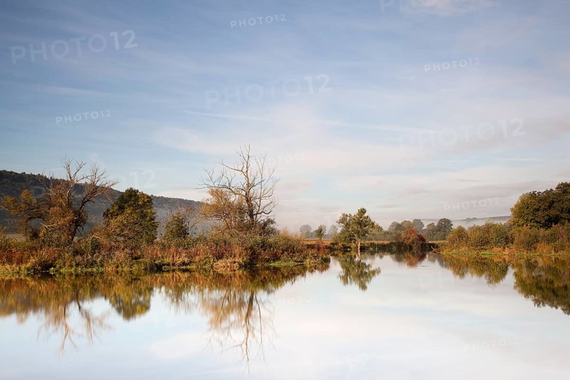 Backwater of the Altmuehl River in autumn