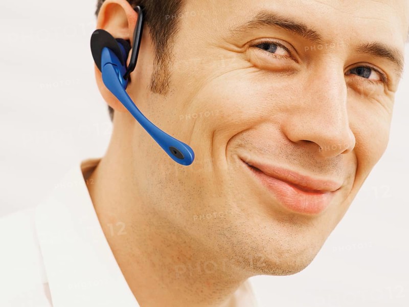 Man wearing a headset