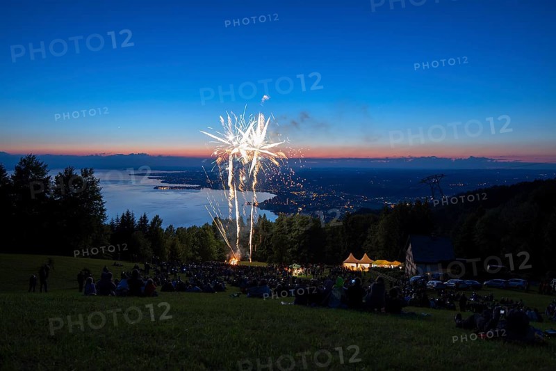 Solstice celebrations with fireworks on Mt Pfaender