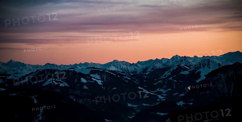 The Alps at sunset