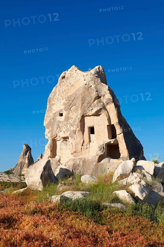 Fairy Chimney rock house built in volcanic tuft rock